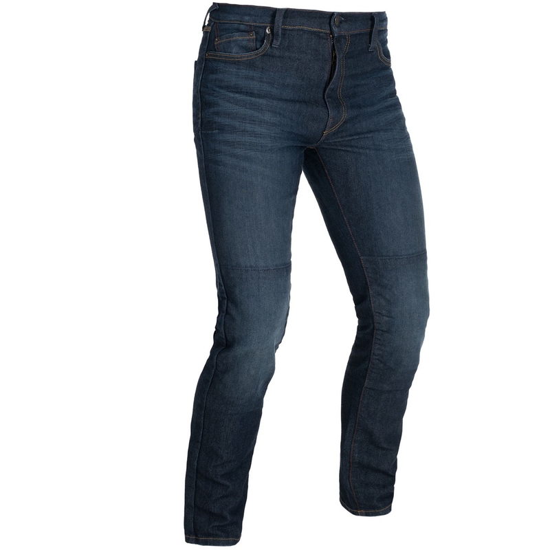 Džínsy na motorku Oxford Original Approved AAA Straight Jeans sprané modré