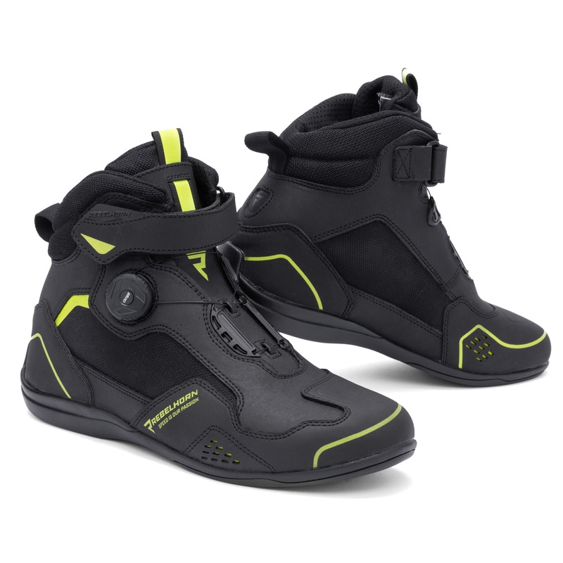 Topánky na motocykel Rebelhorn Spark II čierno-fluo žlté - II. akosť