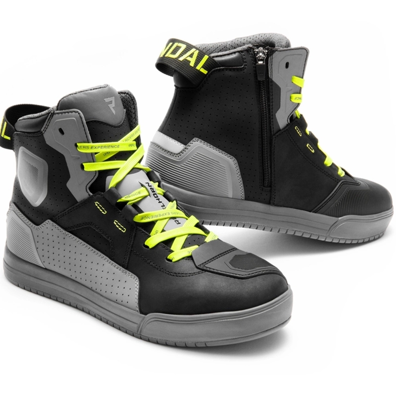 Topánky na motorku Rebelhorn Vandal II čierno-šedo-fluo žlté