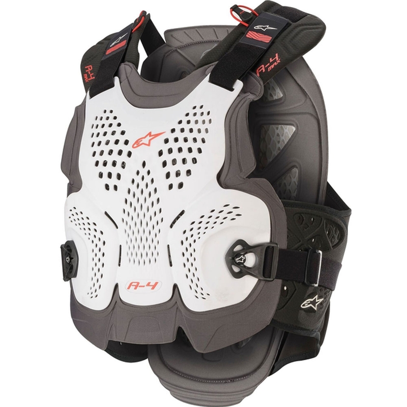 Chránič hrudníka Alpinestars A-4 MAX bielo-antracitovo-červený