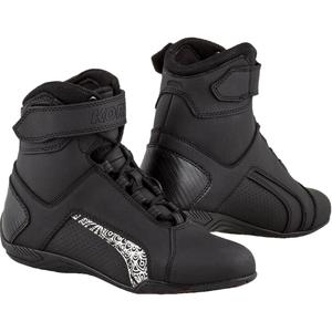 Dámske čižmy na motocykel Kore Velcro 2.0 čierno-biele
