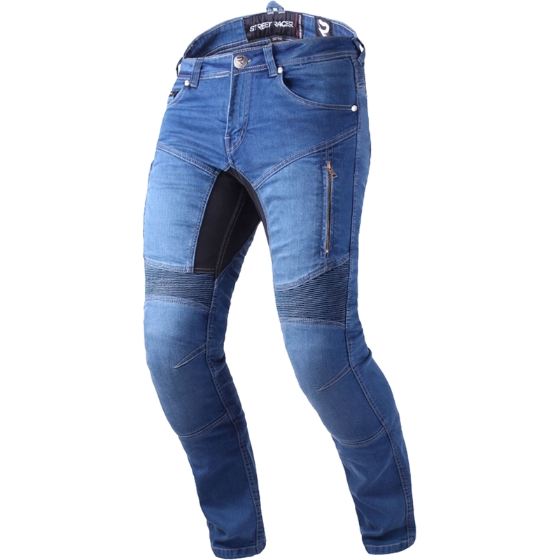 Skrátené jeansy na motocykel Street Racer Stretch II CE modré