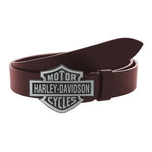 Kožený moto opasok so sponou Harley-Davidson hnedý
