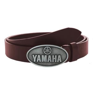 Kožený moto opasok so sponou Yamaha hnedý