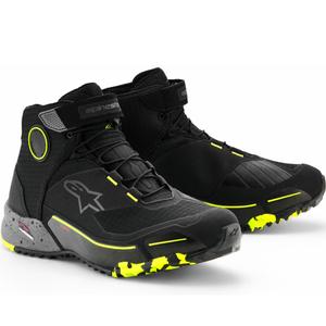 Topánky na motorku Alpinestars CR-X Drystar čierno-tmavo šedo-fluo žlté
