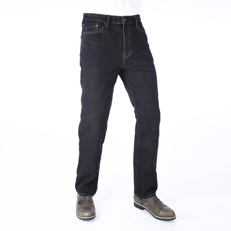 Skrátené jeansy na motocykel Oxford Original Approved Jeans čierne