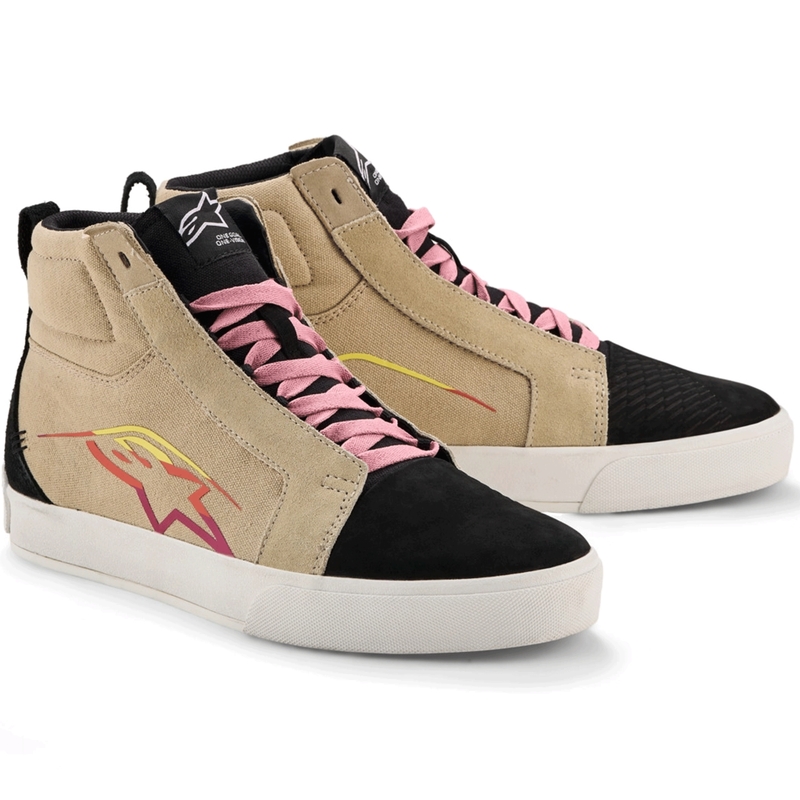 Boty na motorku Alpinestars Ride-63 Canvas krémovo-černo-bílé